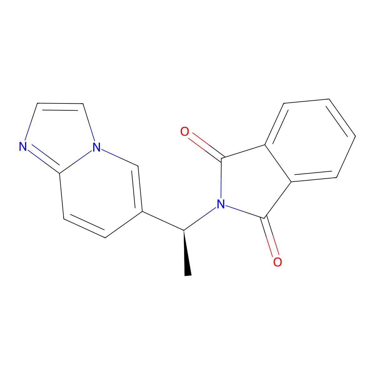 (S)-2-(1-(imidazo[1,2-a]pyridin-6-yl)ethyl)isoindoline-1,3-dione molecular structure, CAS 2379695-44-8