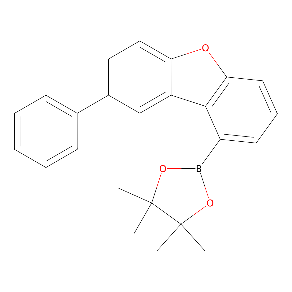 4,4,5,5-Tetramethyl-2-(8-phenyldibenzo[b,d]furan-1-yl)-1,3,2-dioxaborolane molecular structure, CAS 2379717-76-5