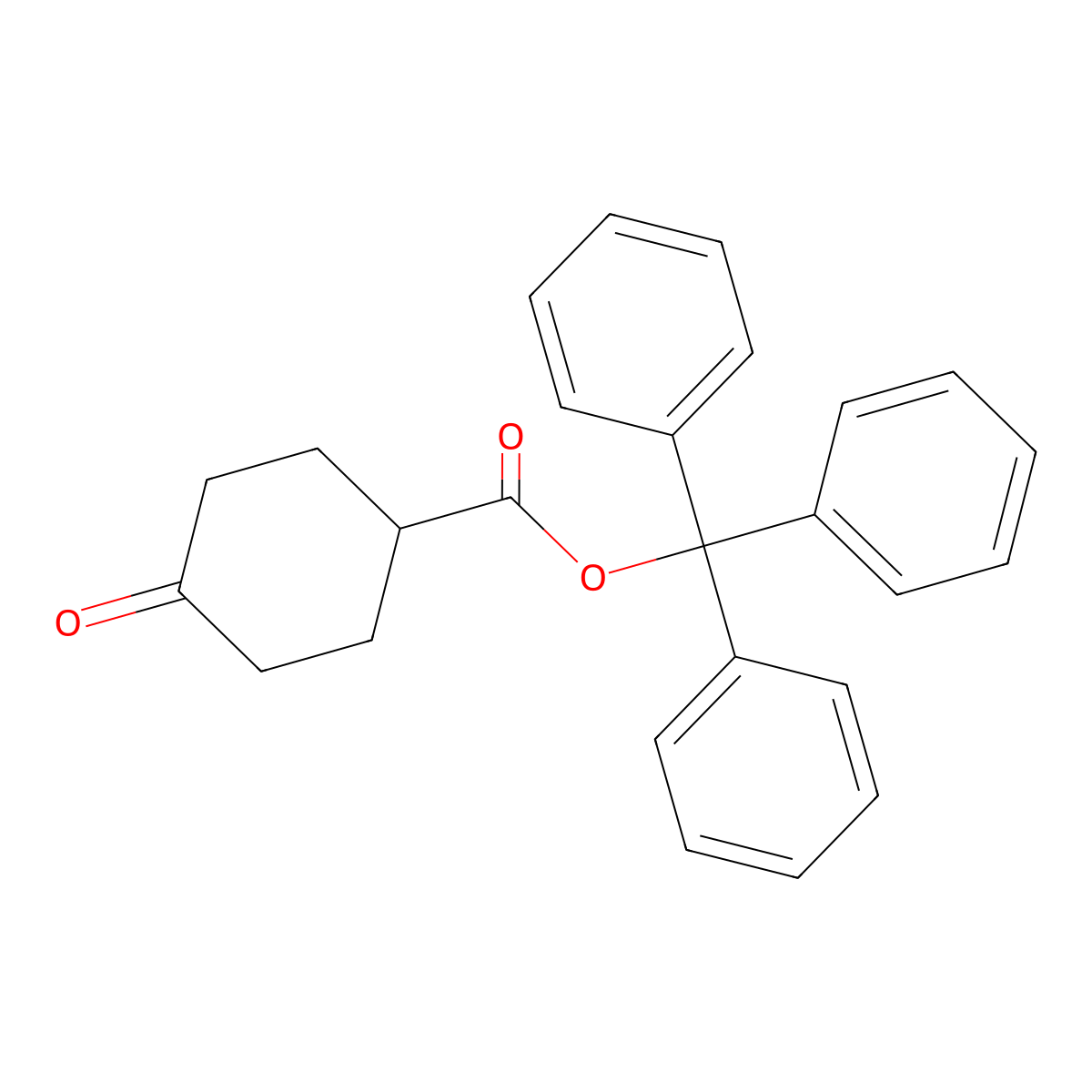 Trityl 4-oxocyclohexane-1-carboxylate molecular structure, CAS 2379875-04-2