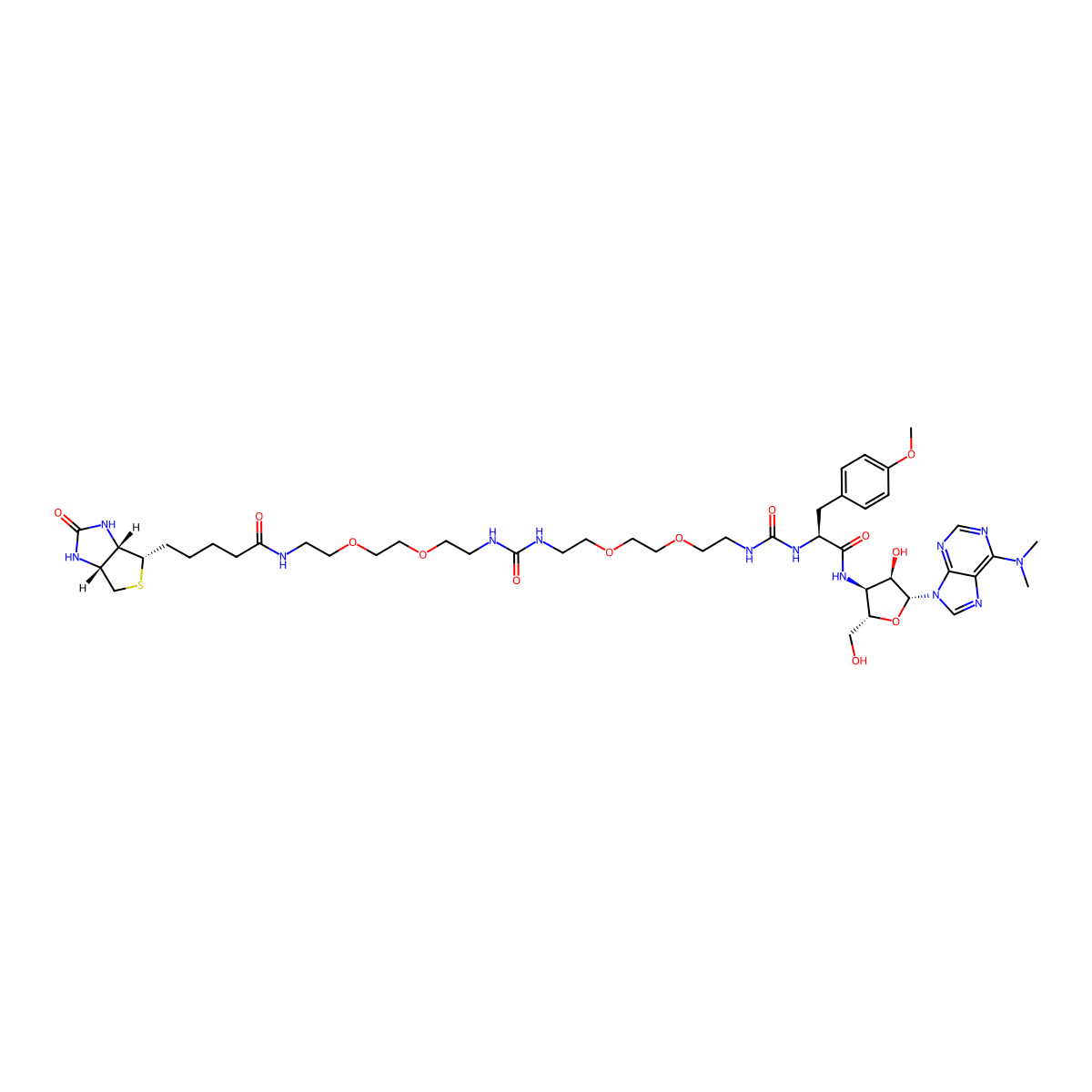 Puromycin-bis(PEG2-amide)-Biotin molecular structure, CAS 2379889-82-2