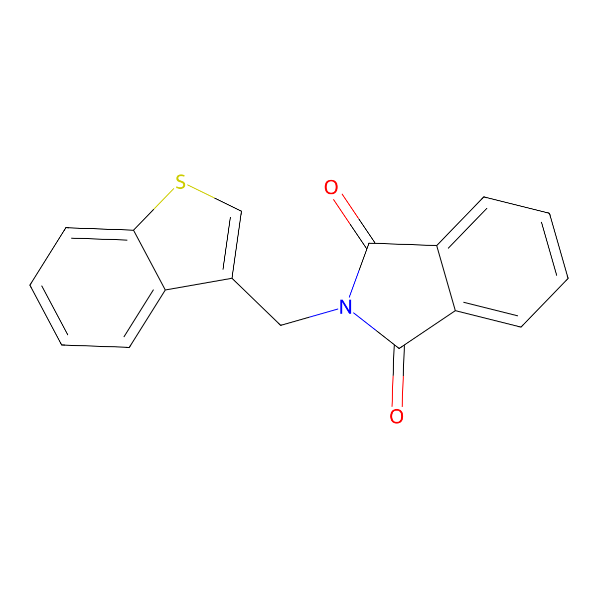 2-(1-Benzothiophen-3-ylmethyl)isoindole-1,3-dione molecular structure, CAS 23799-55-5