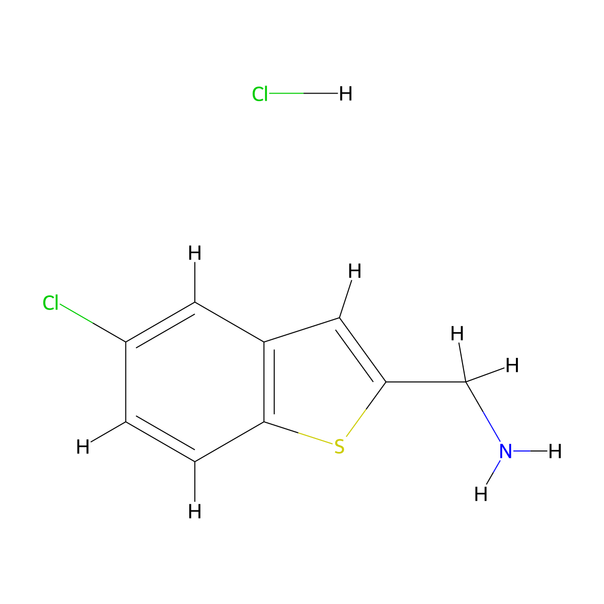 (5-Chloro-1-benzothiophen-2-yl)methanamine;hydrochloride molecular structure, CAS 23799-57-7