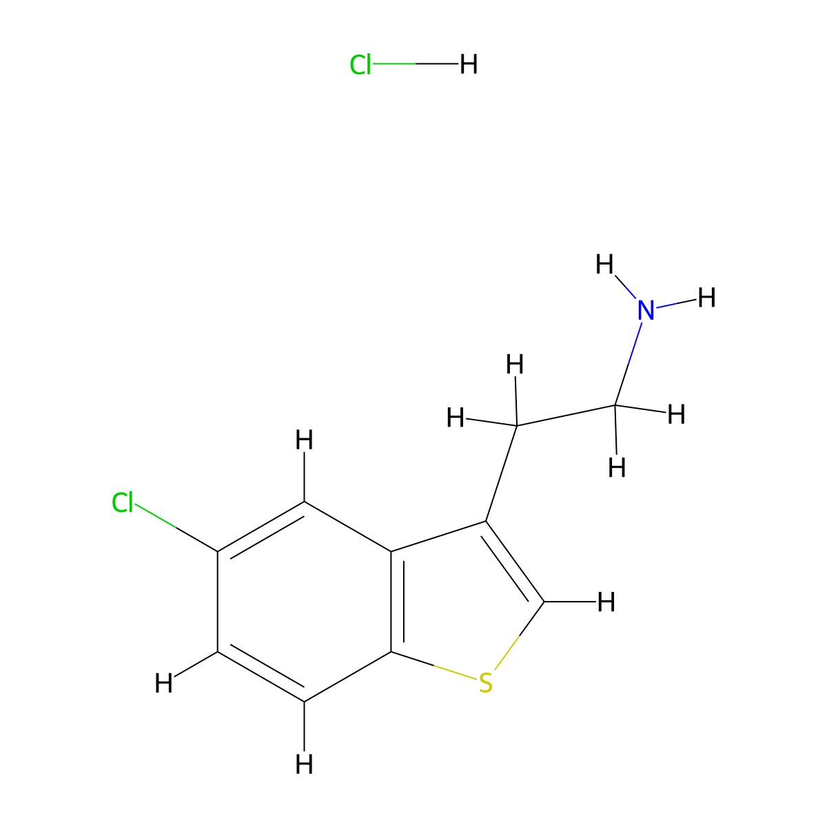 2-(5-Chloro-1-benzothiophen-3-yl)ethan-1-amine hydrochloride molecular structure, CAS 23799-77-1