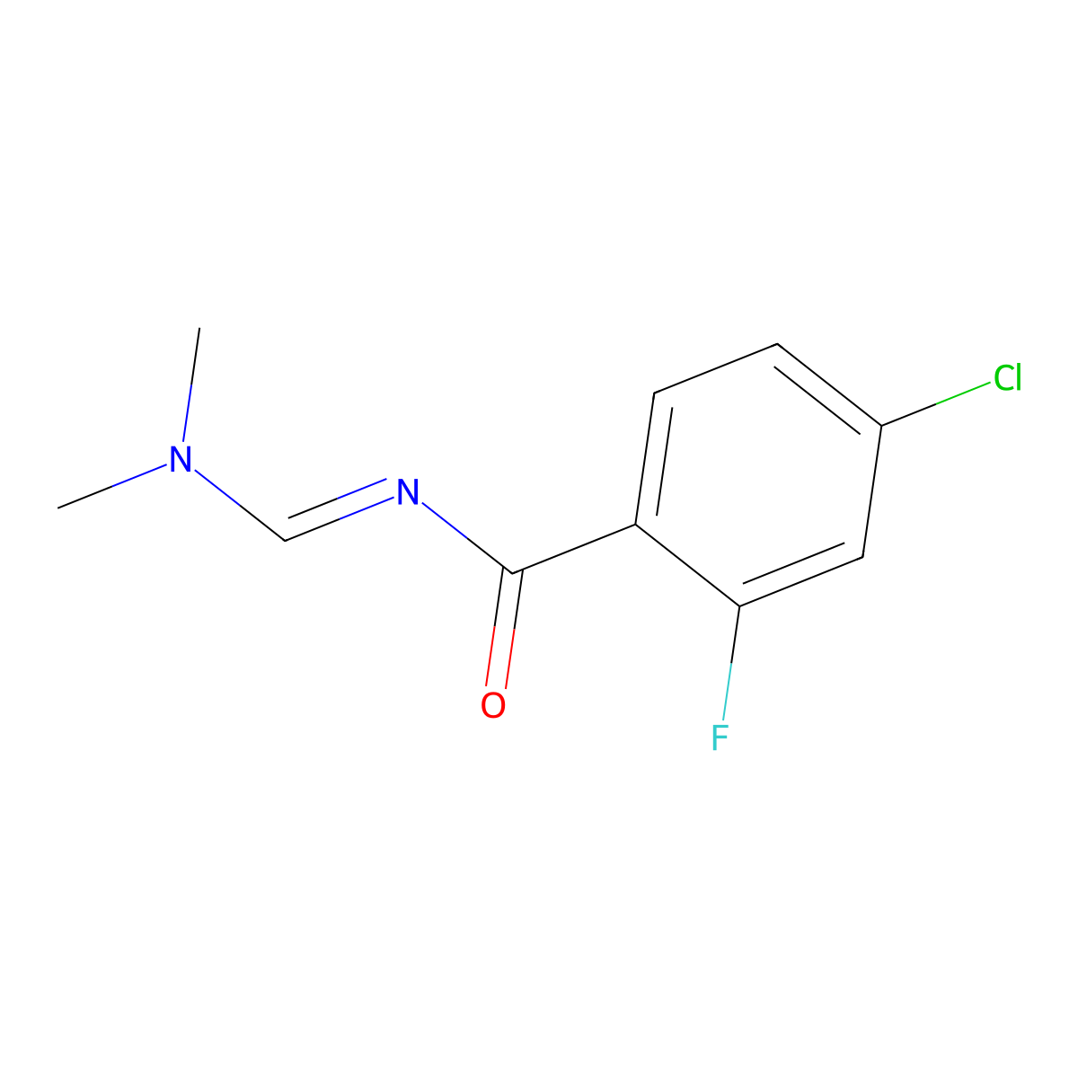 4-Chloro-N-((dimethylamino)methylene)-2-fluorobenzamide molecular structure, CAS 2379917-17-4