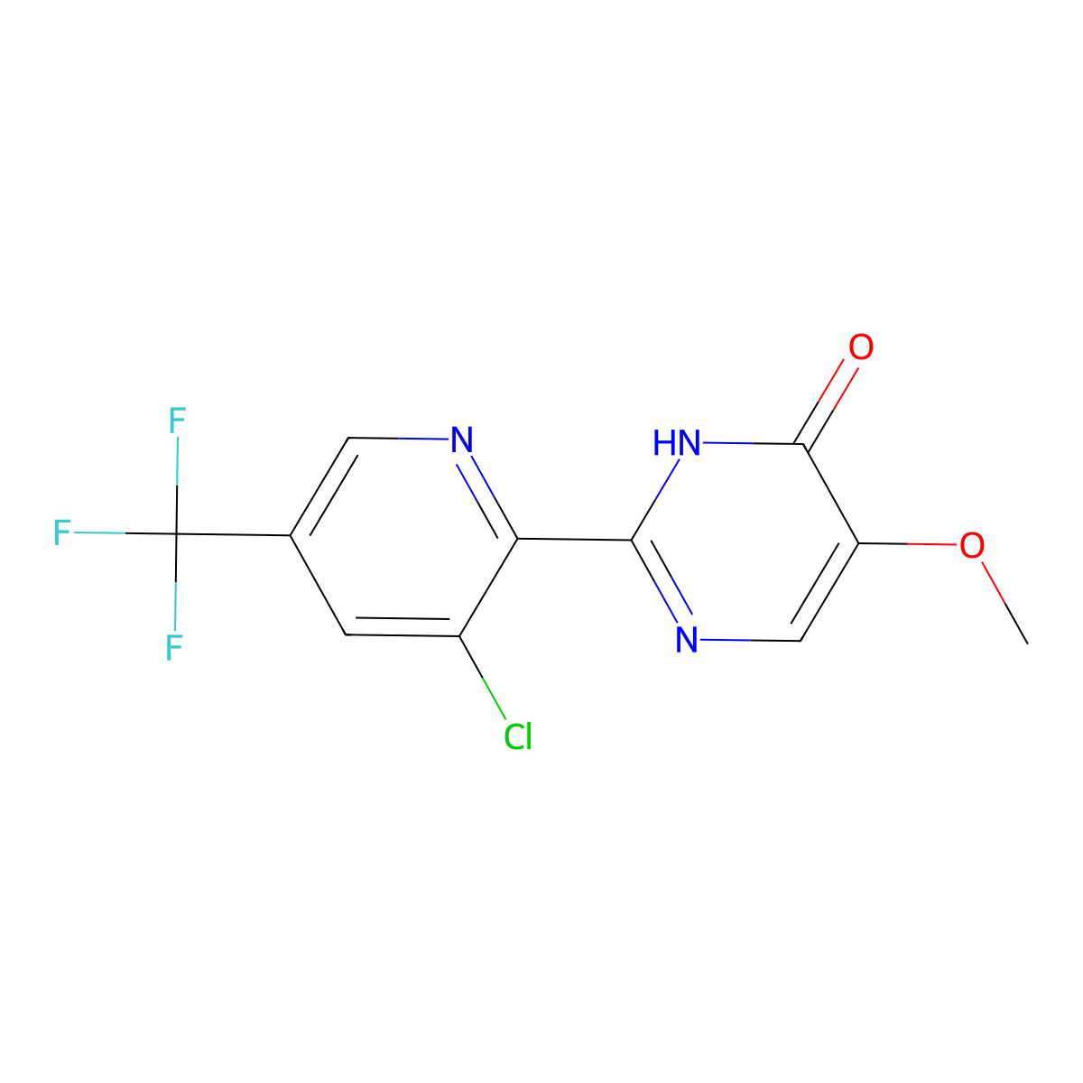 2-(3-Chloro-5-(trifluoromethyl)pyridin-2-yl)-5-methoxypyrimidin-4(3H)-one molecular structure, CAS 2379918-31-5