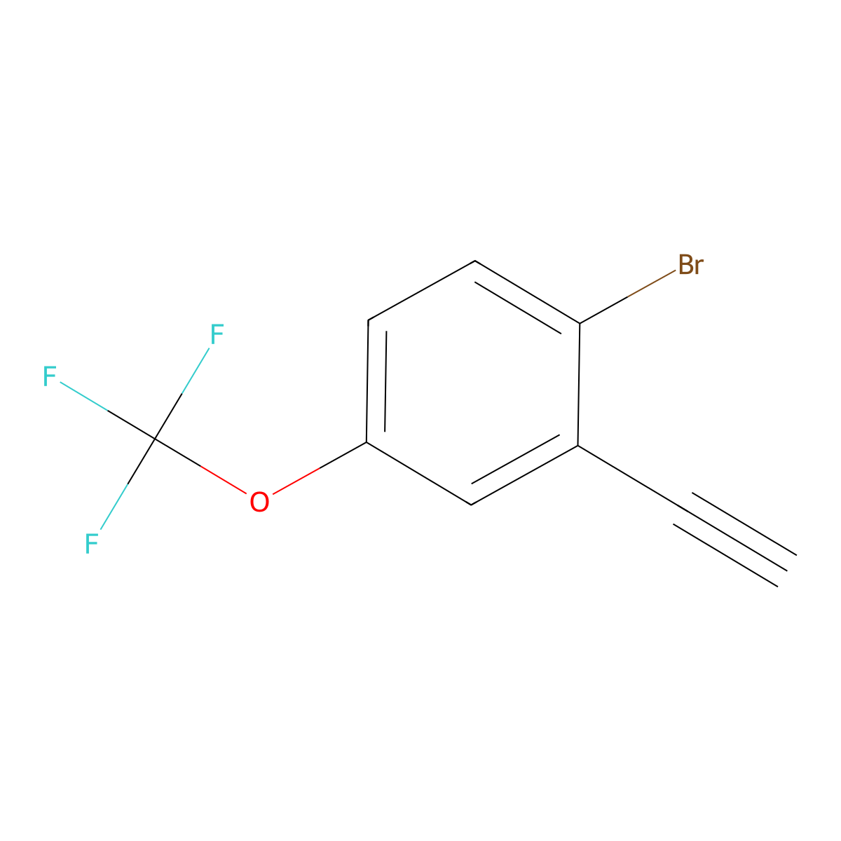 1-Bromo-2-ethynyl-4-(trifluoromethoxy)benzene molecular structure, CAS 2379918-32-6