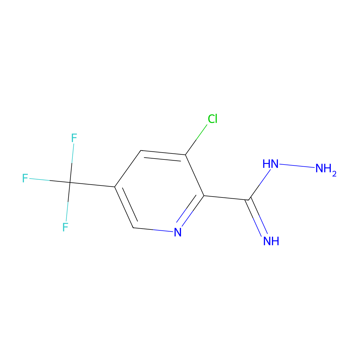 3-Chloro-5-(trifluoromethyl)picolinimidohydrazide molecular structure, CAS 2379918-35-9