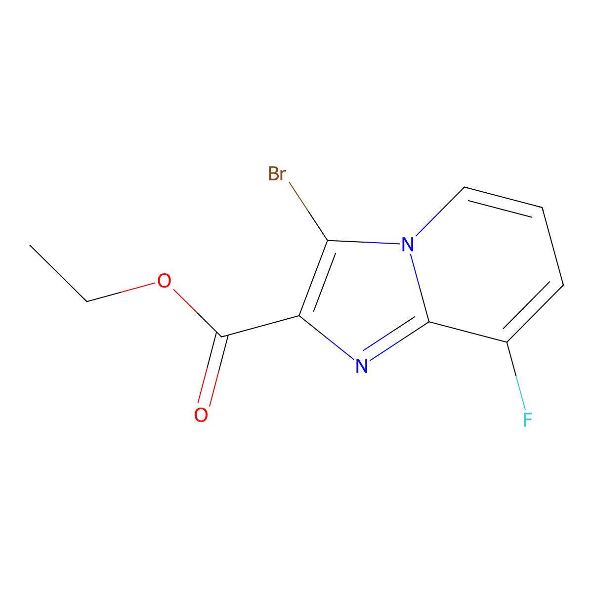 Ethyl 3-bromo-8-fluoroimidazo[1,2-a]pyridine-2-carboxylate molecular structure, CAS 2379918-40-6