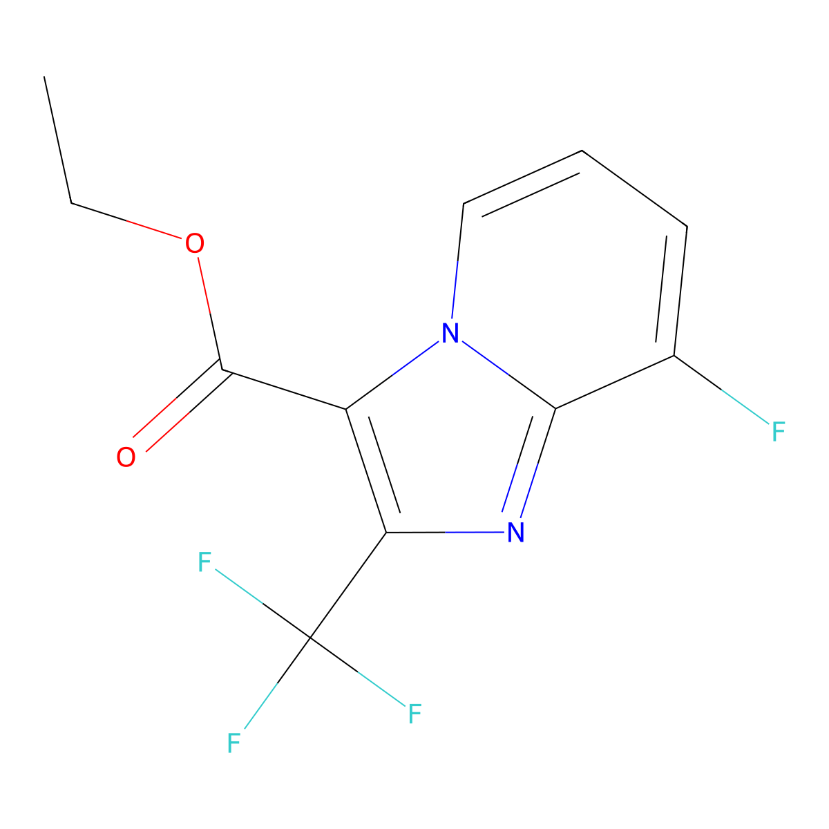 Ethyl 8-fluoro-2-(trifluoromethyl)imidazo[1,2-a]pyridine-3-carboxylate molecular structure, CAS 2379918-41-7