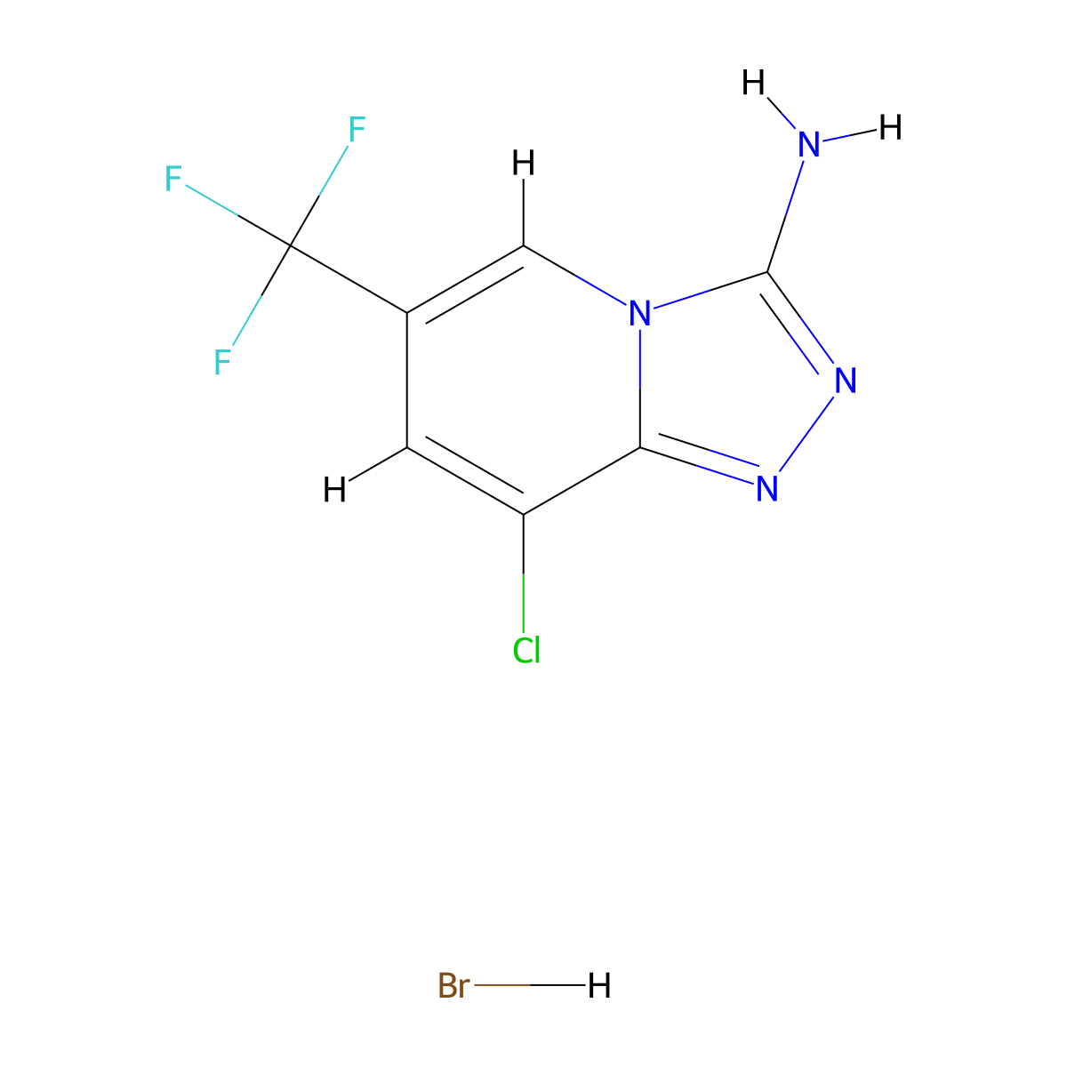 8-Chloro-6-(trifluoromethyl)-[1,2,4]triazolo[4,3-a]pyridin-3-amine hydrobromide molecular structure, CAS 2379918-43-9