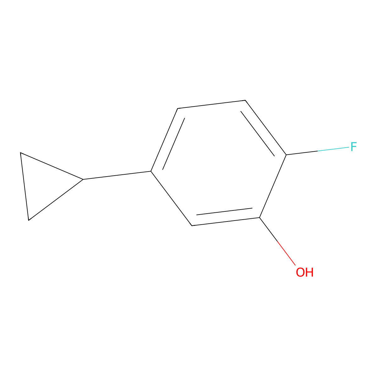 2-Fluoro-5-cyclopropylphenol molecular structure, CAS 2379918-44-0