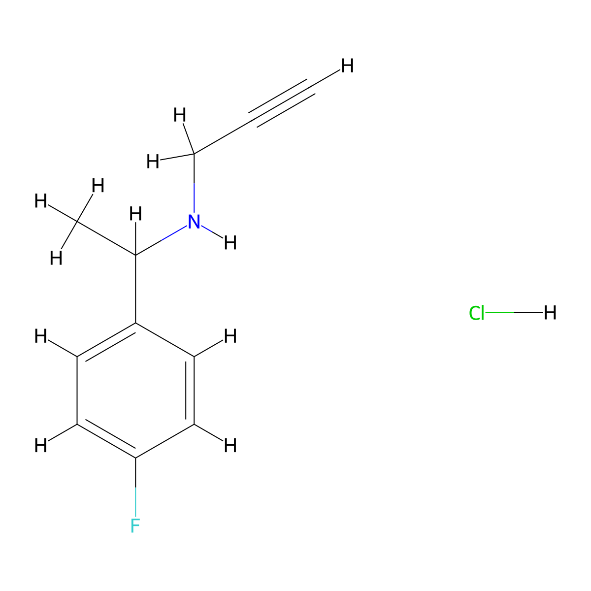 N-[1-(4-Fluorophenyl)ethyl]prop-2-yn-1-amine hydrochloride molecular structure, CAS 2379918-45-1