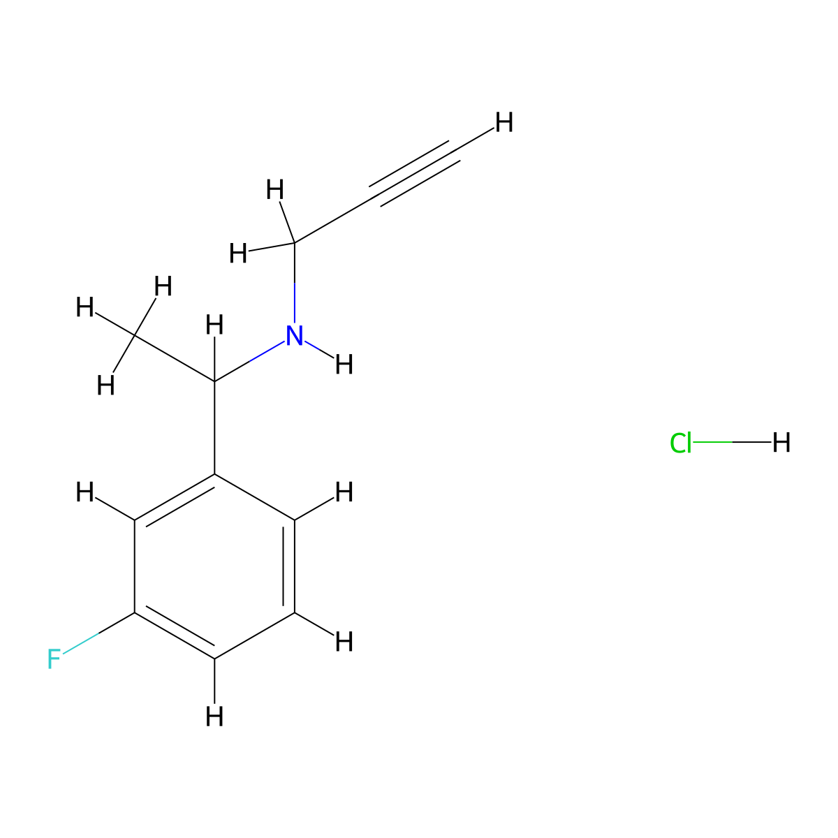 N-[1-(3-Fluorophenyl)ethyl]prop-2-yn-1-amine hydrochloride molecular structure, CAS 2379918-46-2