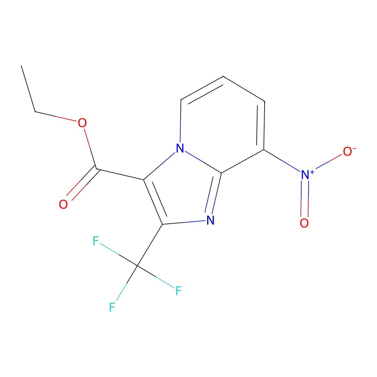 Ethyl 8-nitro-2-(trifluoromethyl)imidazo[1,2-a]pyridine-3-carboxylate molecular structure, CAS 2379918-47-3