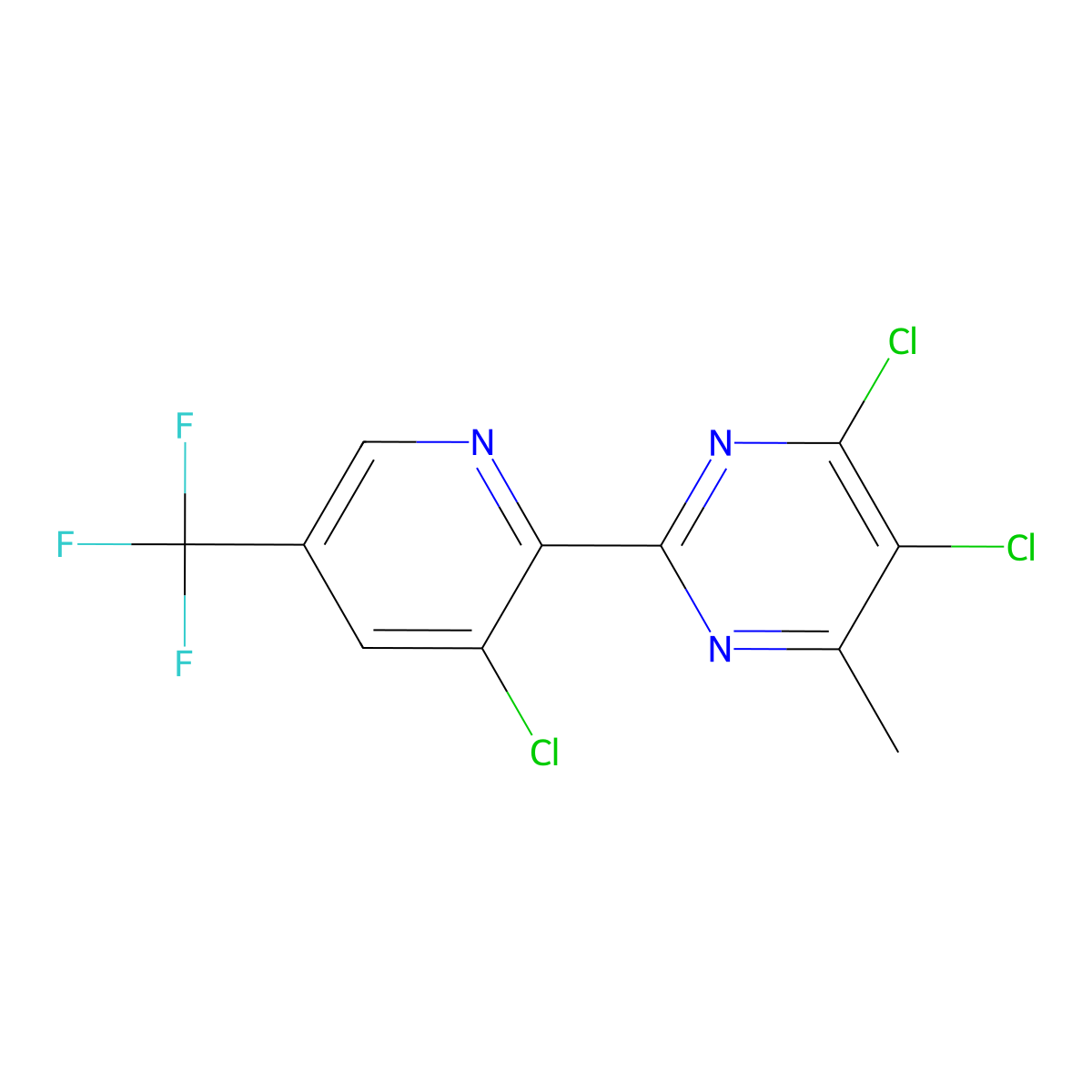 4,5-Dichloro-2-(3-chloro-5-(trifluoromethyl)pyridin-2-yl)-6-methylpyrimidine molecular structure, CAS 2379918-50-8