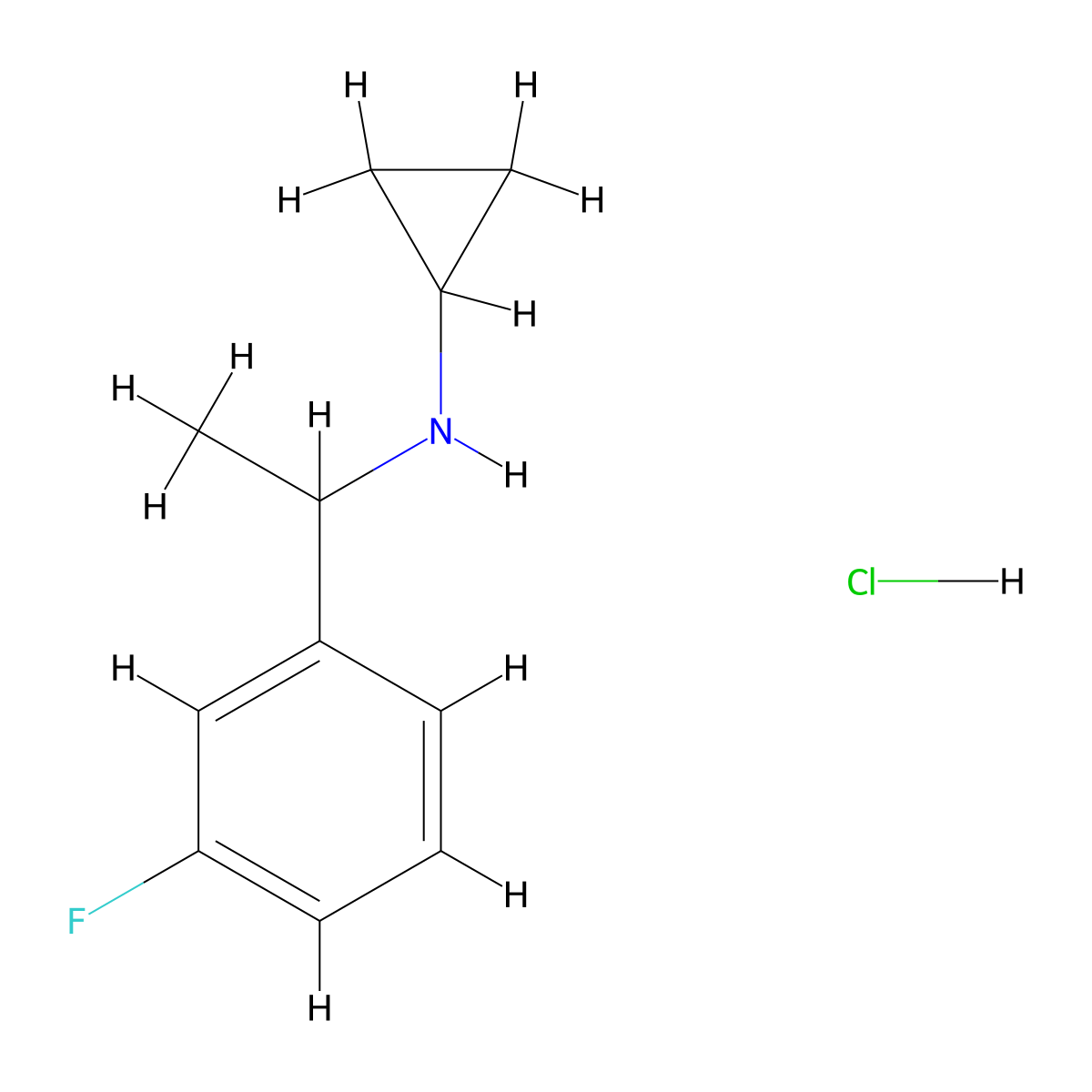 N-[1-(3-Fluorophenyl)ethyl]cyclopropanamine hydrochloride molecular structure, CAS 2379918-51-9