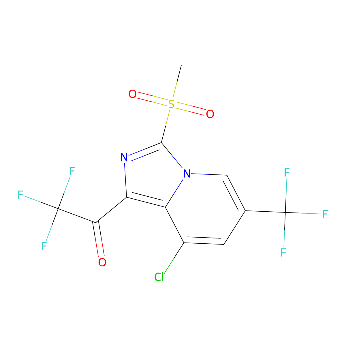 1-(8-Chloro-3-(methylsulfonyl)-6-(trifluoromethyl)imidazo[1,5-a]pyridin-1-yl)-2,2,2-trifluoroethanone molecular structure, CAS 2379918-52-0