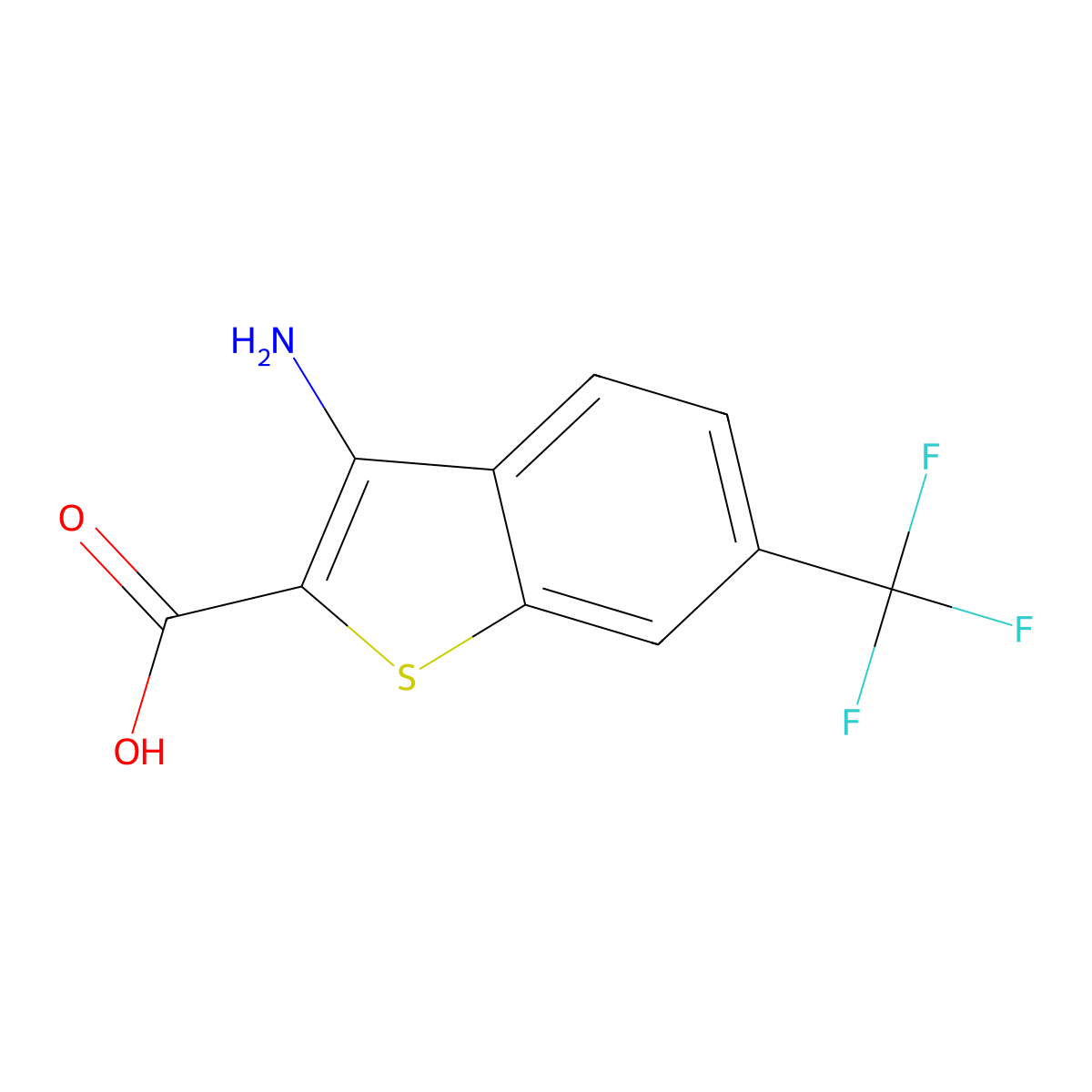 3-Amino-6-(trifluoromethyl)benzo[b]thiophene-2-carboxylic acid molecular structure, CAS 2379918-55-3