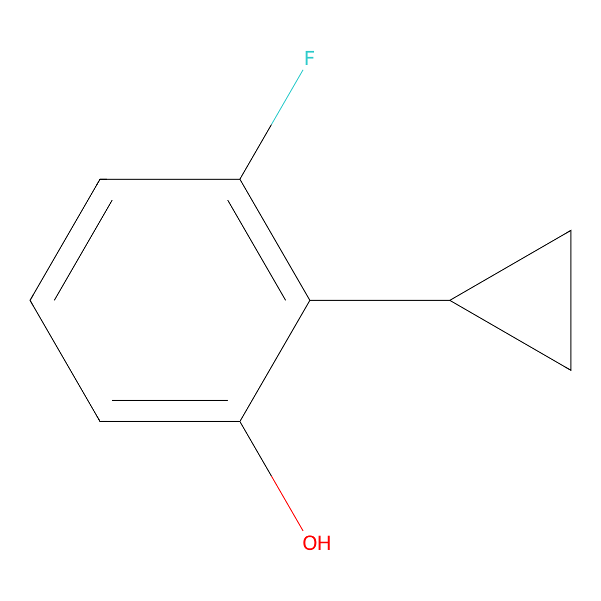 2-Cyclopropyl-3-fluorophenol molecular structure, CAS 2379918-62-2