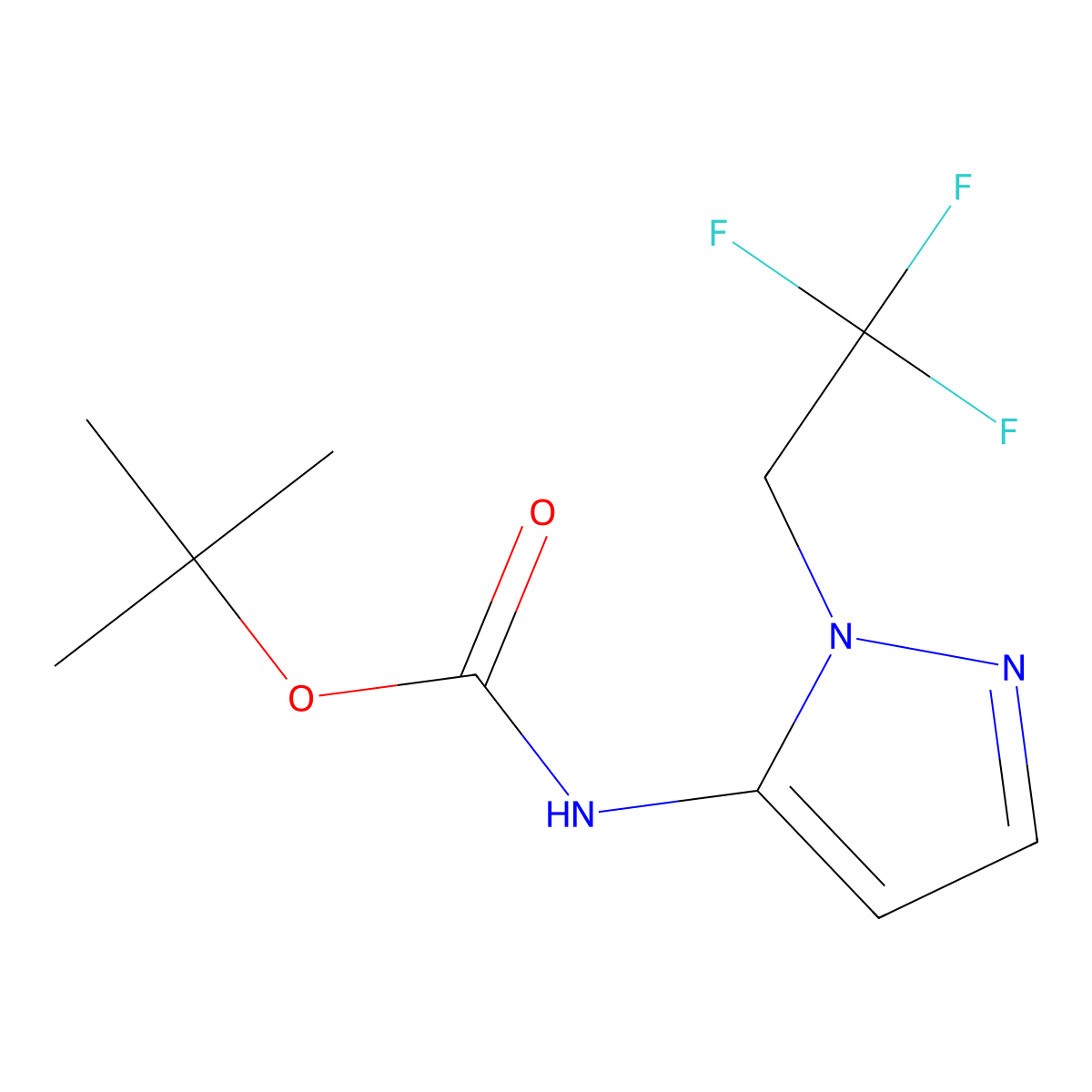 tert-butyl [1-(2,2,2-trifluoroethyl)-1H-pyrazol-5-yl]carbamate molecular structure, CAS 2379944-75-7