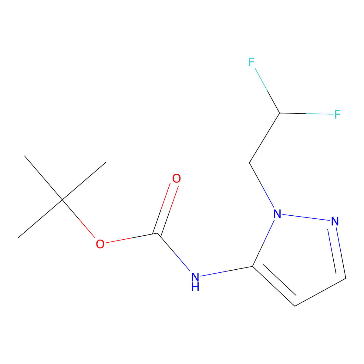 tert-butyl [1-(2,2-difluoroethyl)-1H-pyrazol-5-yl]carbamate molecular structure, CAS 2379944-91-7