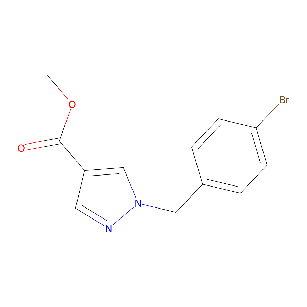 Methyl 1-(4-bromobenzyl)-1H-pyrazole-4-carboxylate molecular structure, CAS 2379944-99-5