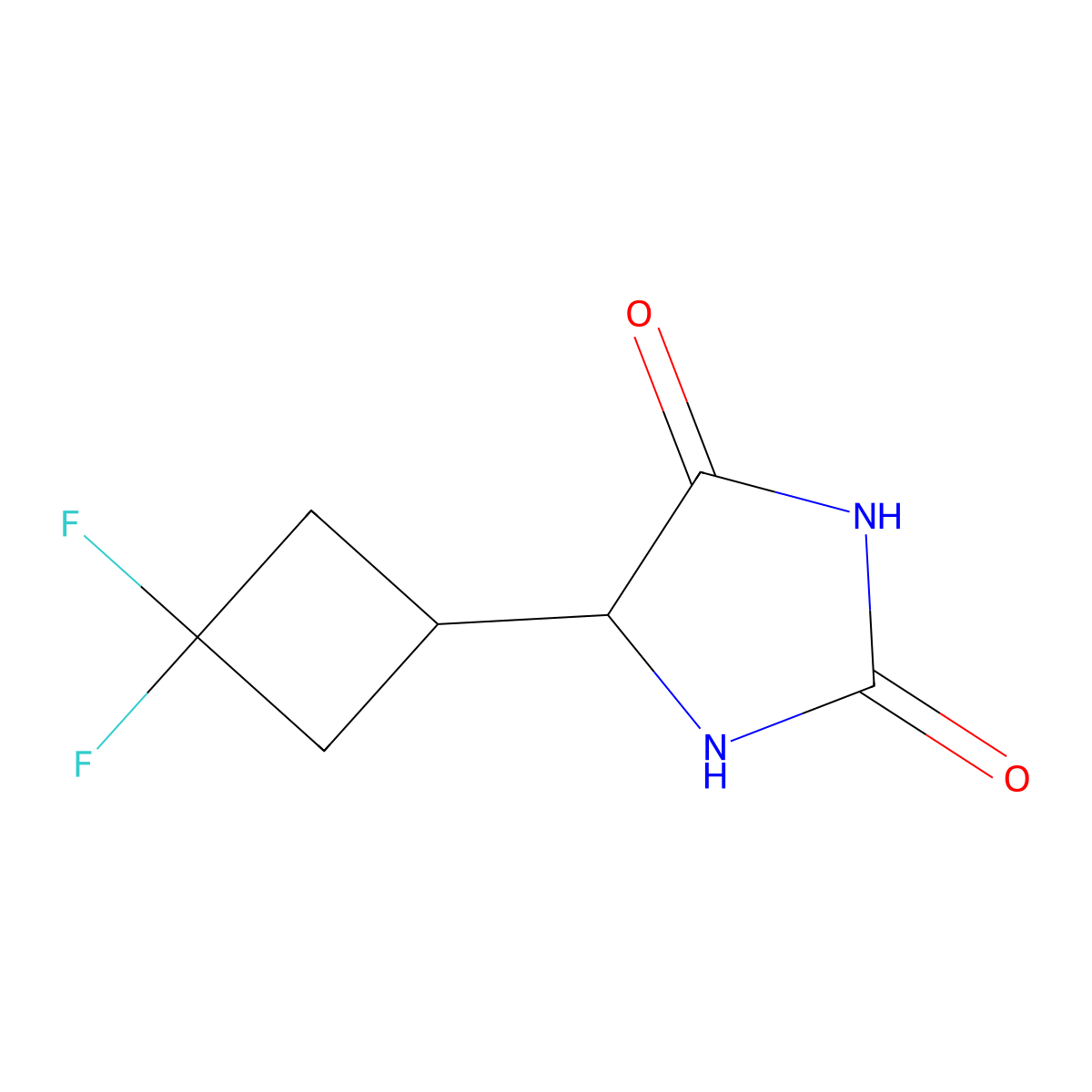 5-(3,3-Difluorocyclobutyl)imidazolidine-2,4-dione molecular structure, CAS 2379945-26-1