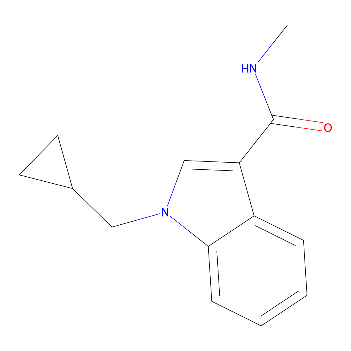 1-(cyclopropylmethyl)-N-methyl-1H-indole-3-carboxamide molecular structure, CAS 2379945-45-4