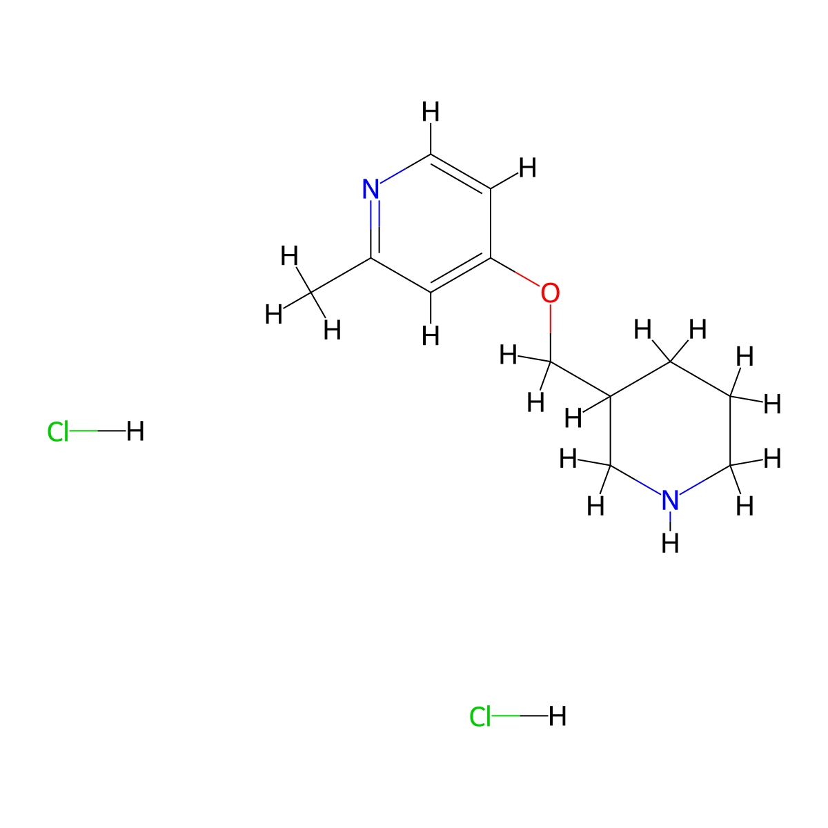 2-Methyl-4-[(piperidin-3-yl)methoxy]pyridine dihydrochloride molecular structure, CAS 2379945-53-4