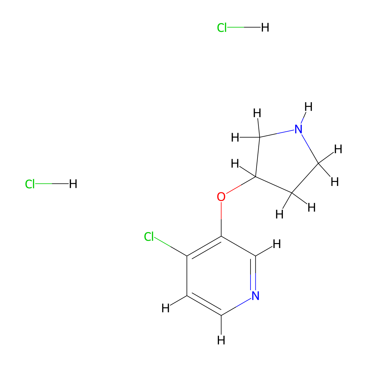 4-Chloro-3-(pyrrolidin-3-yloxy)pyridine dihydrochloride molecular structure, CAS 2379945-59-0