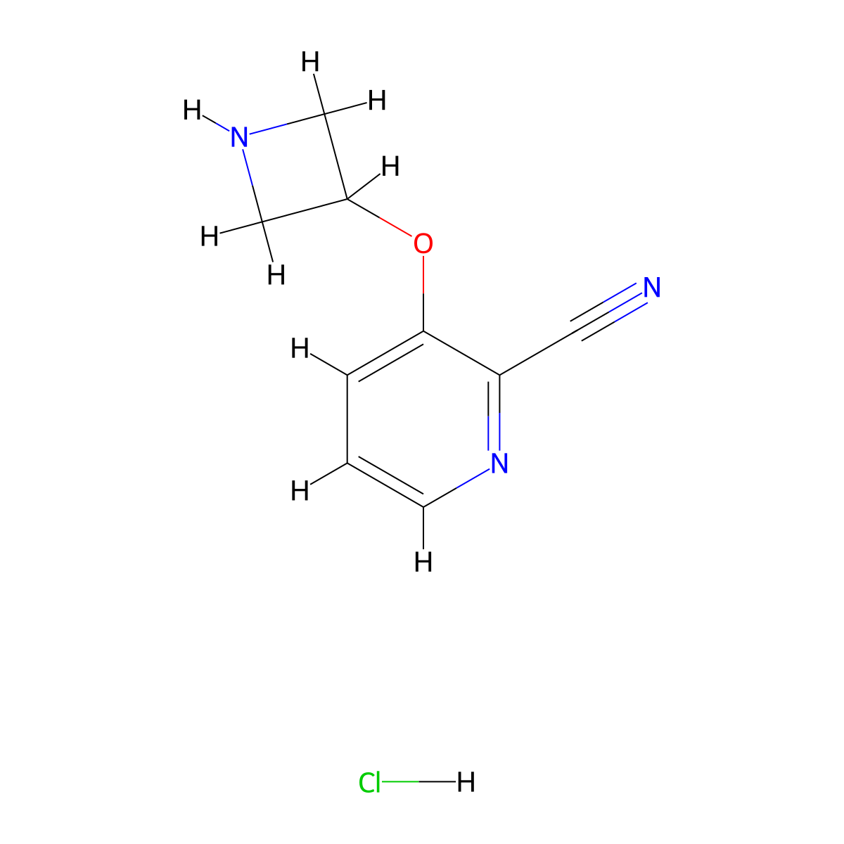 3-(Azetidin-3-yloxy)pyridine-2-carbonitrile hydrochloride molecular structure, CAS 2379945-69-2