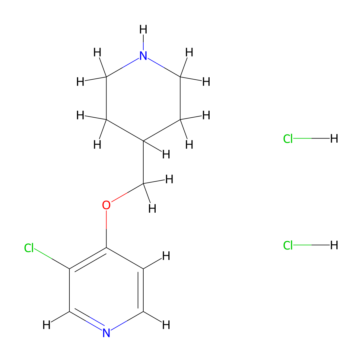 3-Chloro-4-[(piperidin-4-yl)methoxy]pyridine dihydrochloride molecular structure, CAS 2379945-70-5