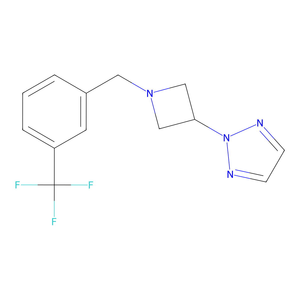 2-(1-{[3-(trifluoromethyl)phenyl]methyl}azetidin-3-yl)-2H-1,2,3-triazole molecular structure, CAS 2379945-75-0