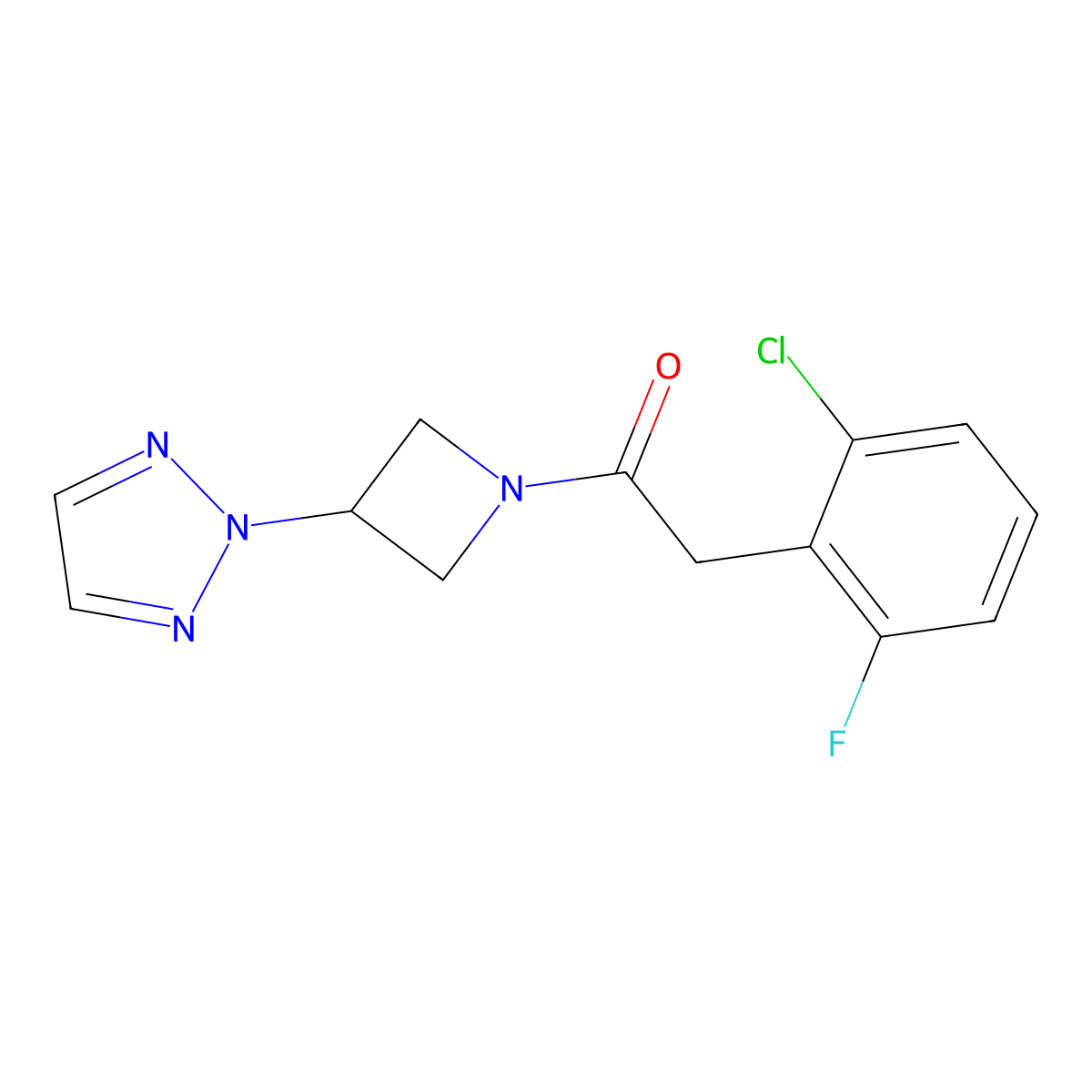 2-(2-chloro-6-fluorophenyl)-1-[3-(2H-1,2,3-triazol-2-yl)azetidin-1-yl]ethan-1-one molecular structure, CAS 2379945-89-6