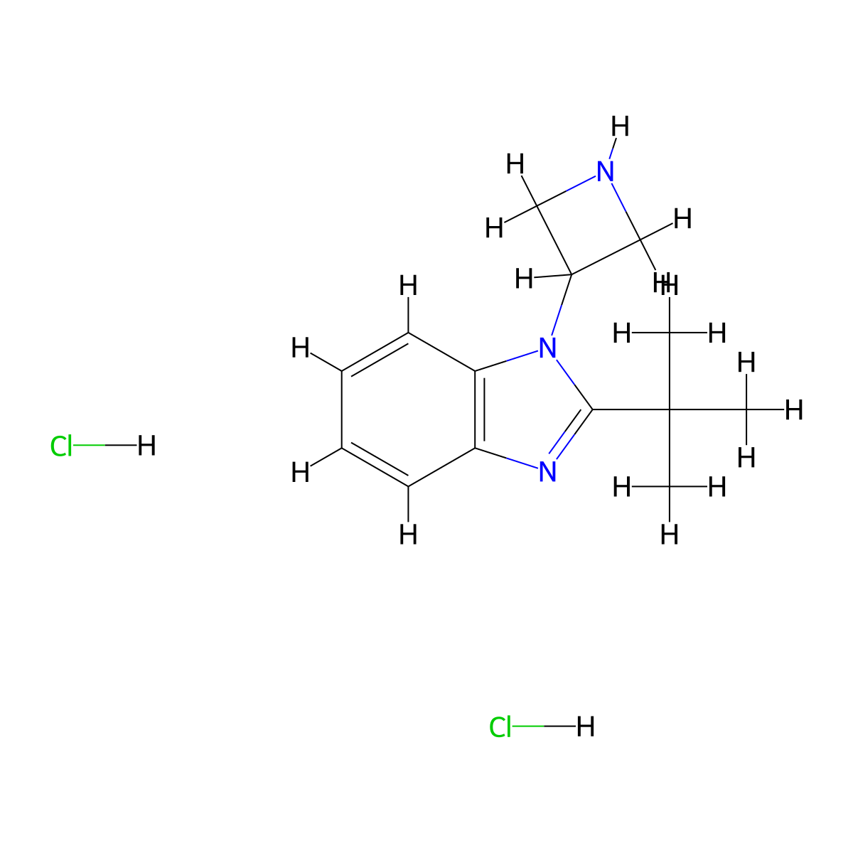 1-(Azetidin-3-yl)-2-(tert-butyl)-1H-benzo[d]imidazole dihydrochloride molecular structure, CAS 2379946-07-1
