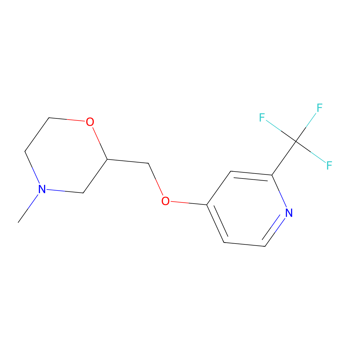4-Methyl-2-({[2-(trifluoromethyl)pyridin-4-yl]oxy}methyl)morpholine molecular structure, CAS 2379946-17-3