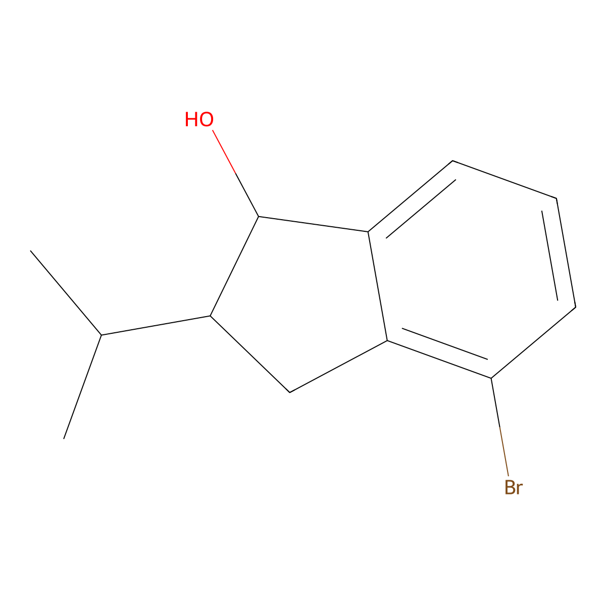 4-bromo-2-(propan-2-yl)-2,3-dihydro-1H-inden-1-ol molecular structure, CAS 2379946-20-8