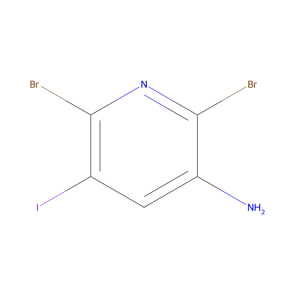 2,6-Dibromo-5-iodopyridin-3-amine molecular structure, CAS 2379946-29-7