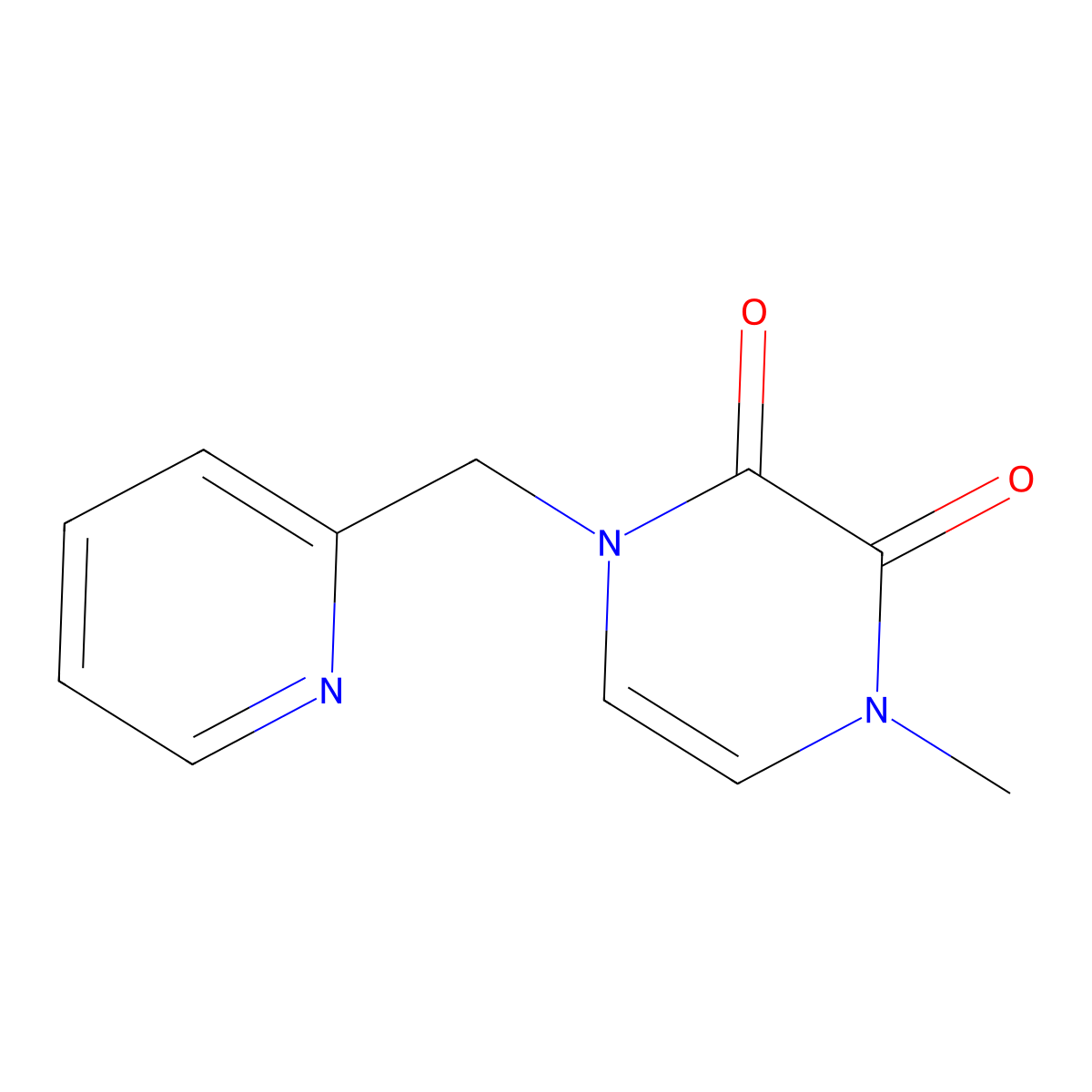 1-Methyl-4-(pyridin-2-ylmethyl)pyrazine-2,3-dione molecular structure, CAS 2379946-30-0