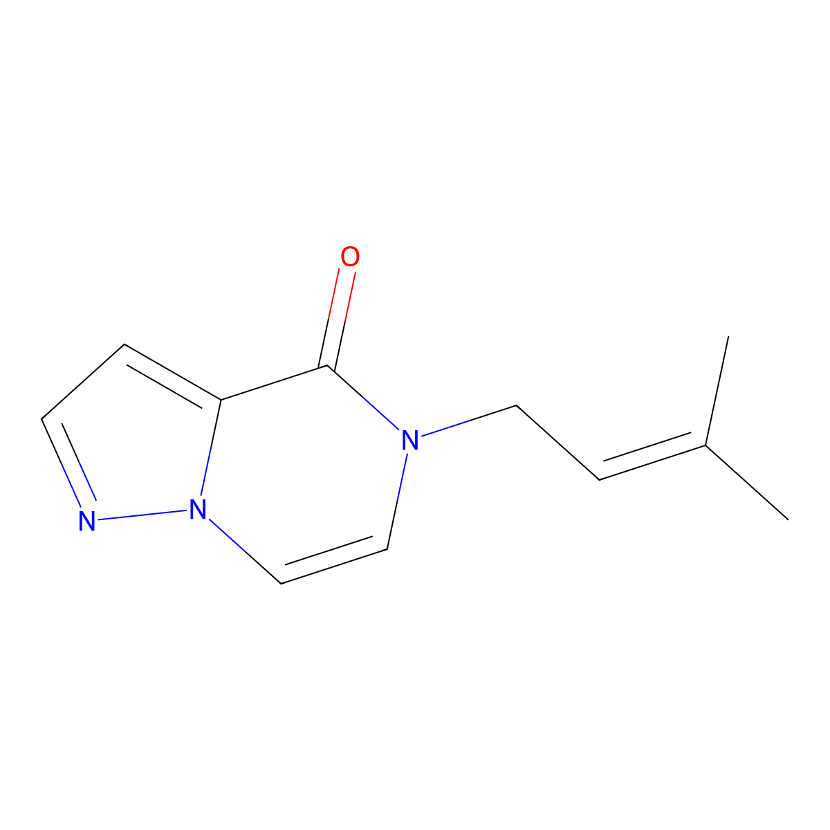 5-(3-methylbut-2-en-1-yl)-4H,5H-pyrazolo[1,5-a]pyrazin-4-one molecular structure, CAS 2379946-34-4