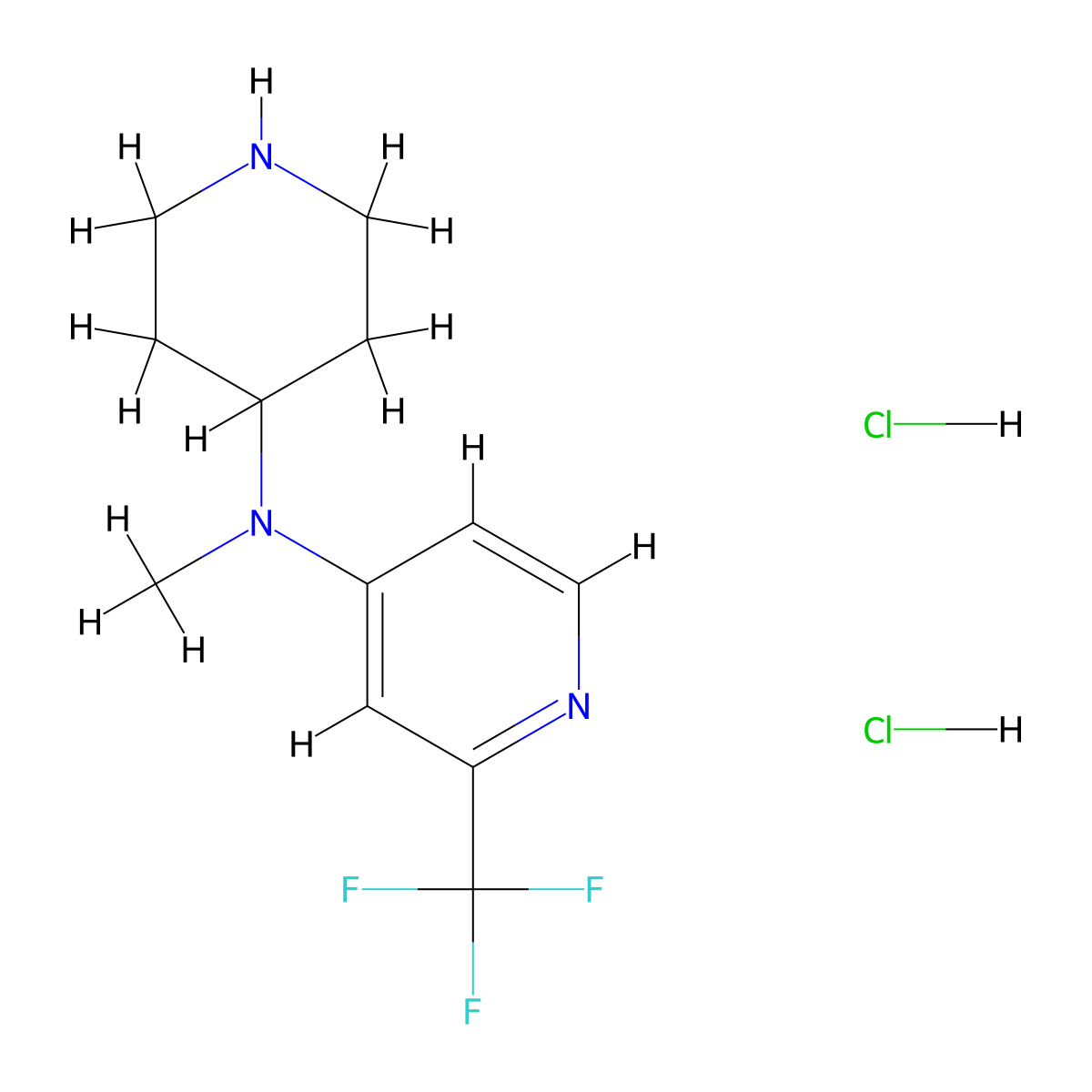 N-methyl-N-(piperidin-4-yl)-2-(trifluoromethyl)pyridin-4-amine dihydrochloride molecular structure, CAS 2379946-53-7