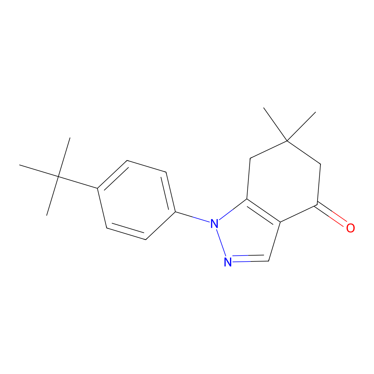 1-(4-tert-butylphenyl)-6,6-dimethyl-4,5,6,7-tetrahydro-1H-indazol-4-one molecular structure, CAS 2379946-55-9