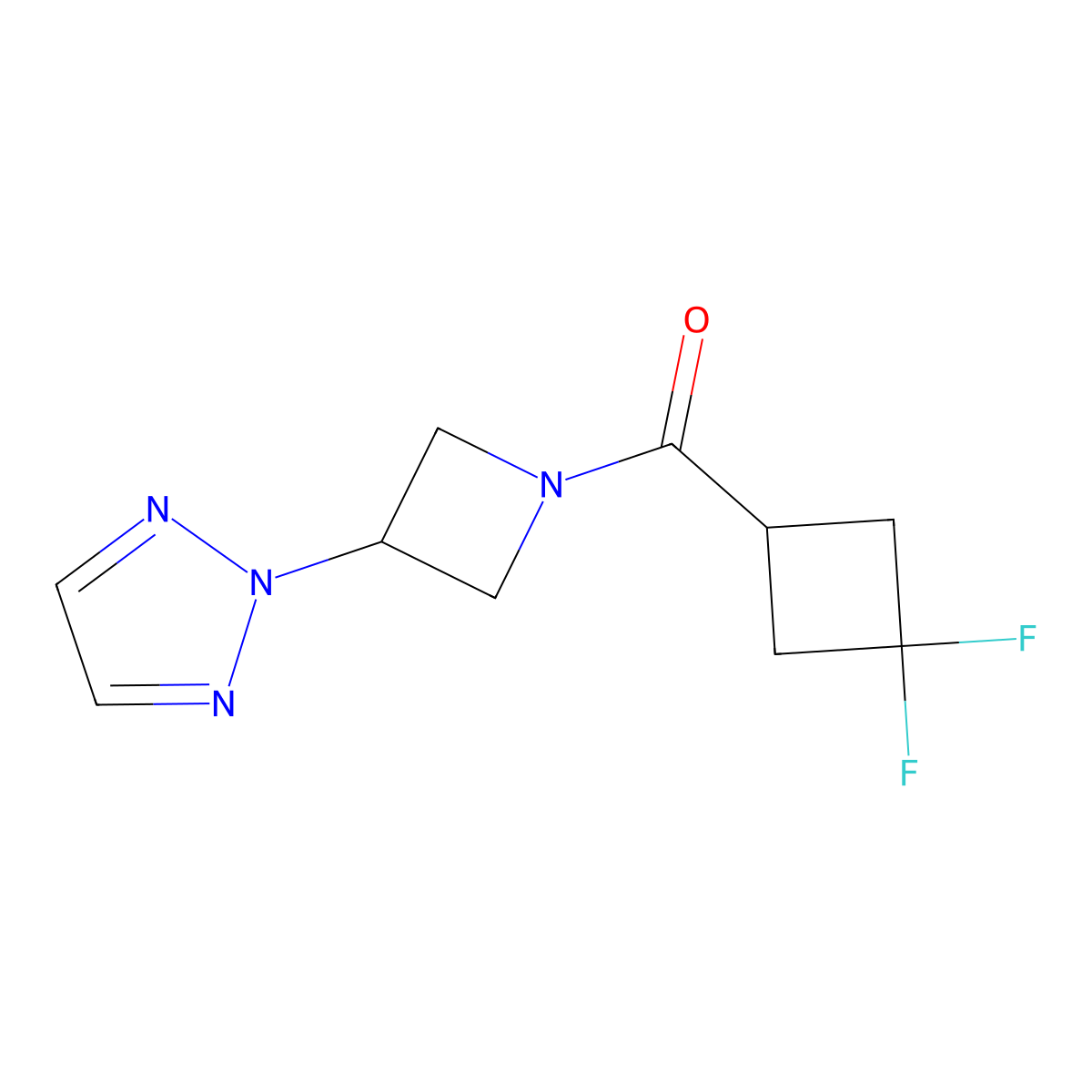 2-[1-(3,3-difluorocyclobutanecarbonyl)azetidin-3-yl]-2H-1,2,3-triazole molecular structure, CAS 2379946-57-1
