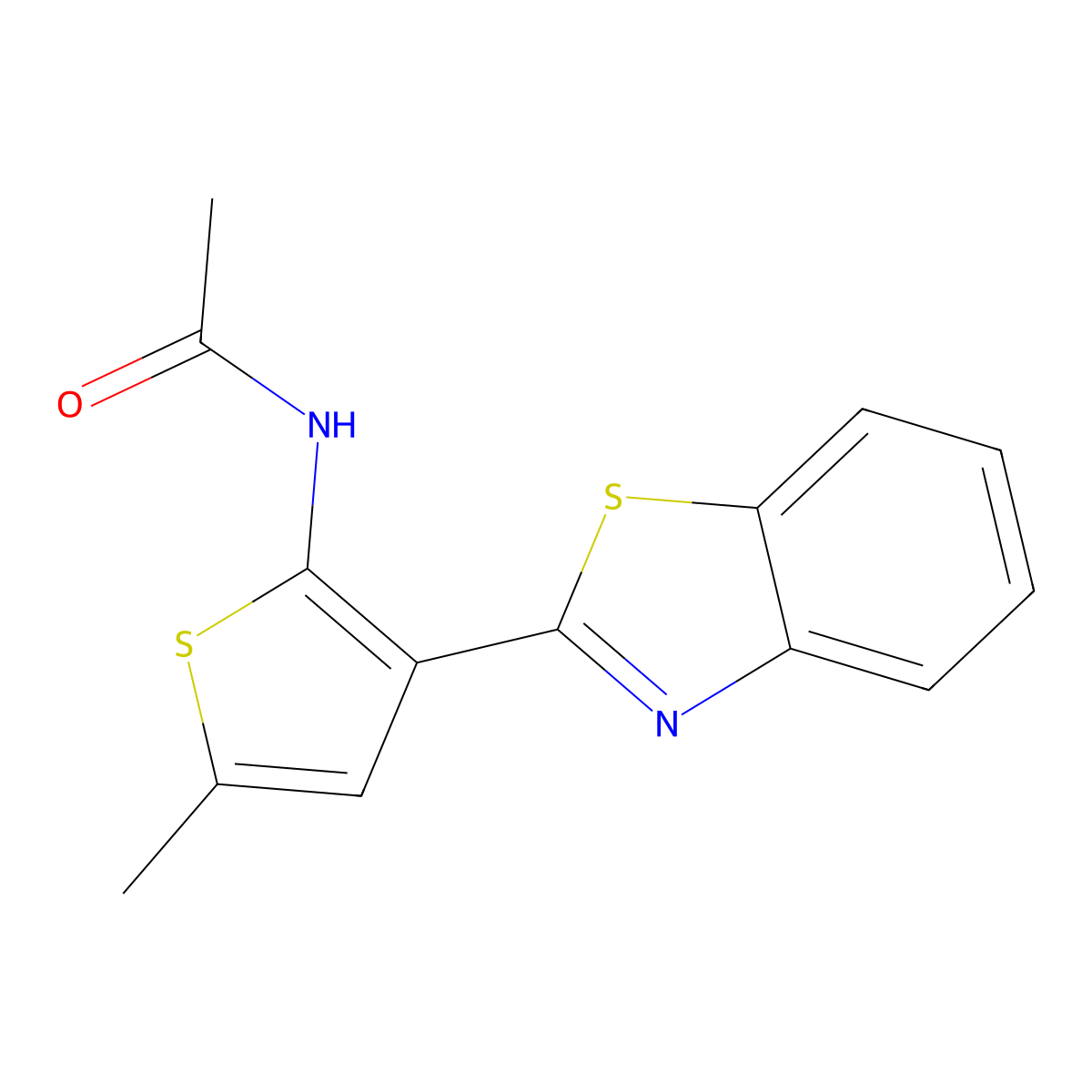 N-[3-(1,3-Benzothiazol-2-yl)-5-methylthiophen-2-yl]acetamide molecular structure, CAS 2379946-62-8