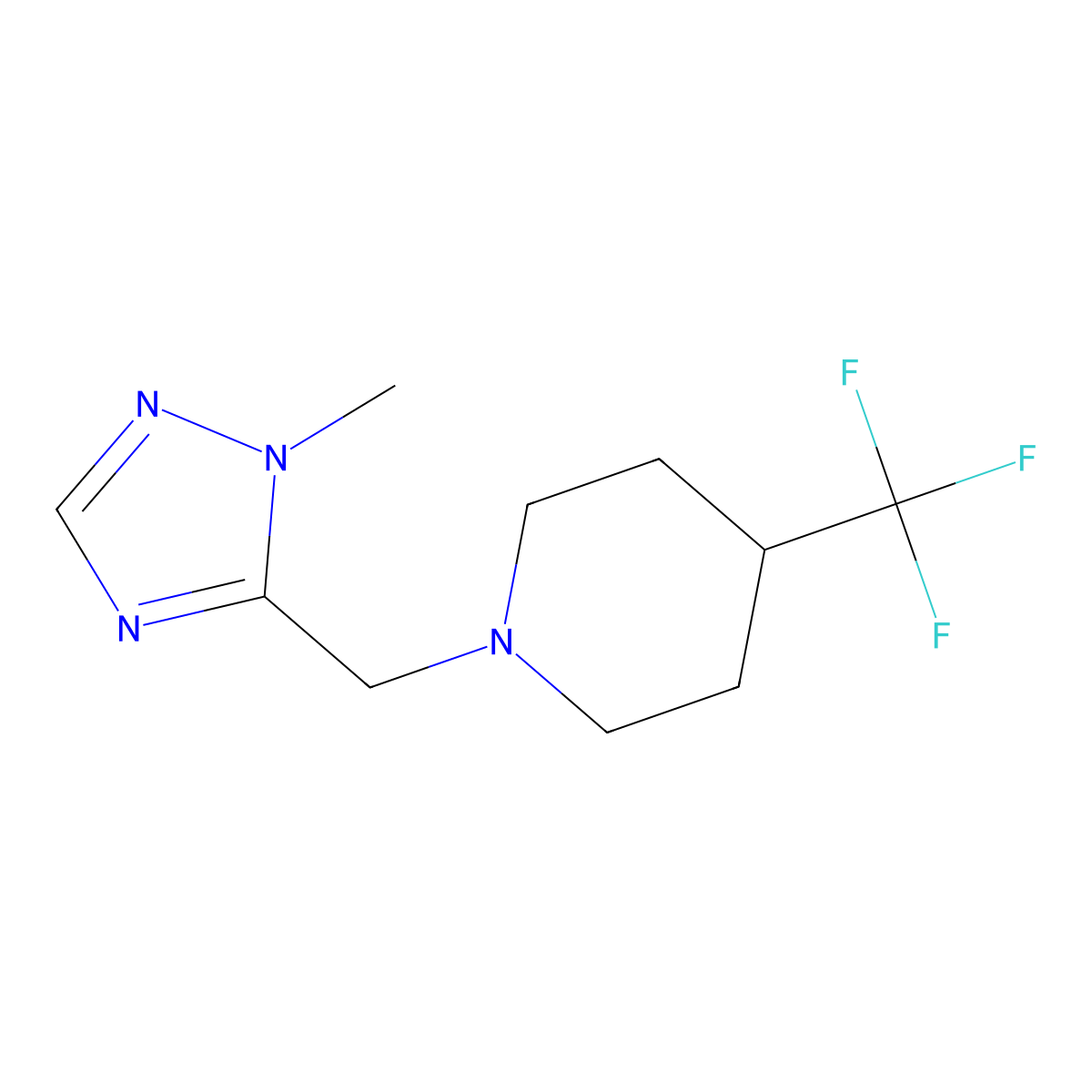 1-[(1-methyl-1H-1,2,4-triazol-5-yl)methyl]-4-(trifluoromethyl)piperidine molecular structure, CAS 2379946-64-0