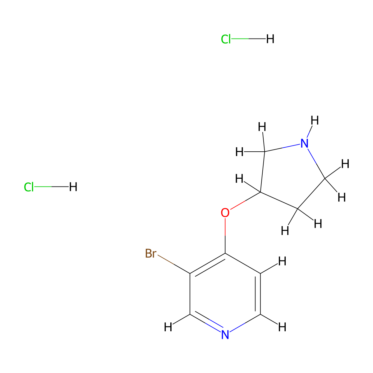 3-Bromo-4-(pyrrolidin-3-yloxy)pyridine dihydrochloride molecular structure, CAS 2379946-70-8