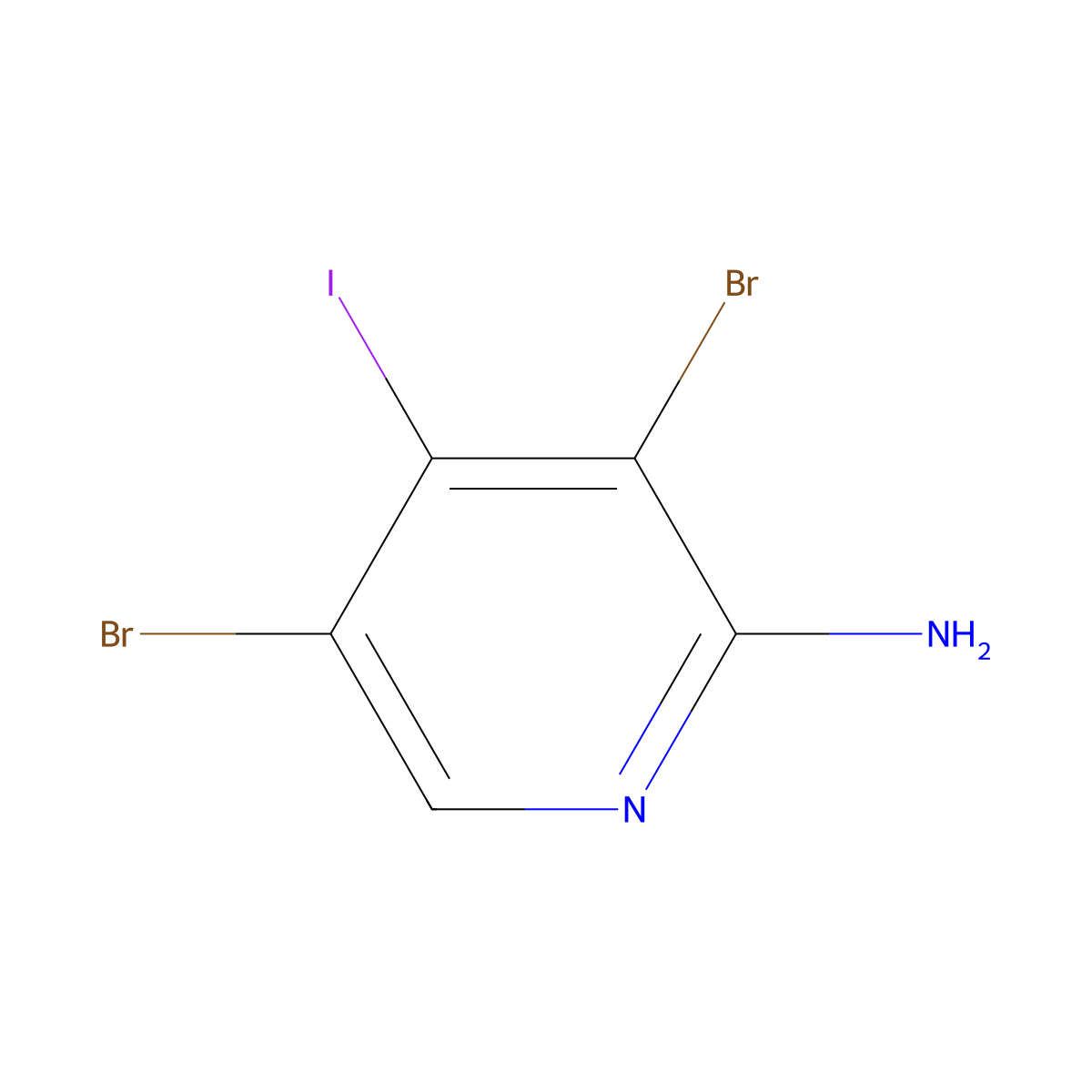 3,5-Dibromo-4-iodopyridin-2-amine molecular structure, CAS 2379946-90-2