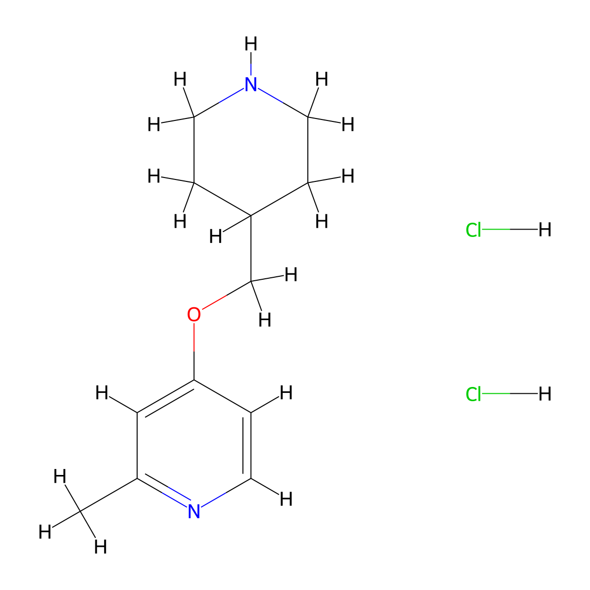 2-Methyl-4-(piperidin-4-ylmethoxy)pyridine dihydrochloride molecular structure, CAS 2379947-12-1