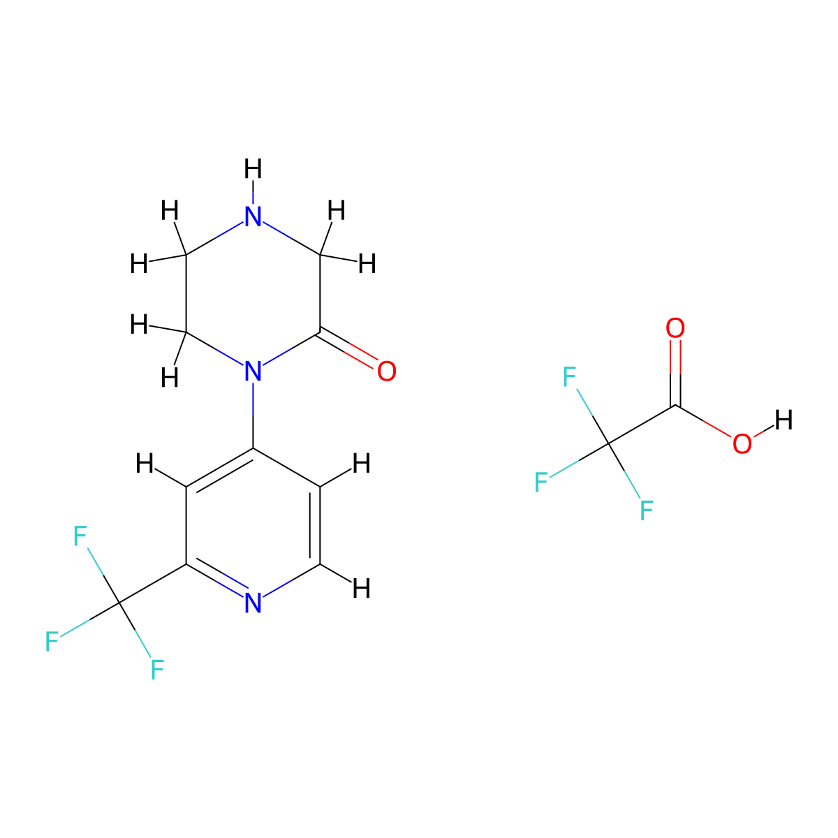 1-[2-(Trifluoromethyl)pyridin-4-yl]piperazin-2-one; trifluoroacetic acid molecular structure, CAS 2379947-16-5