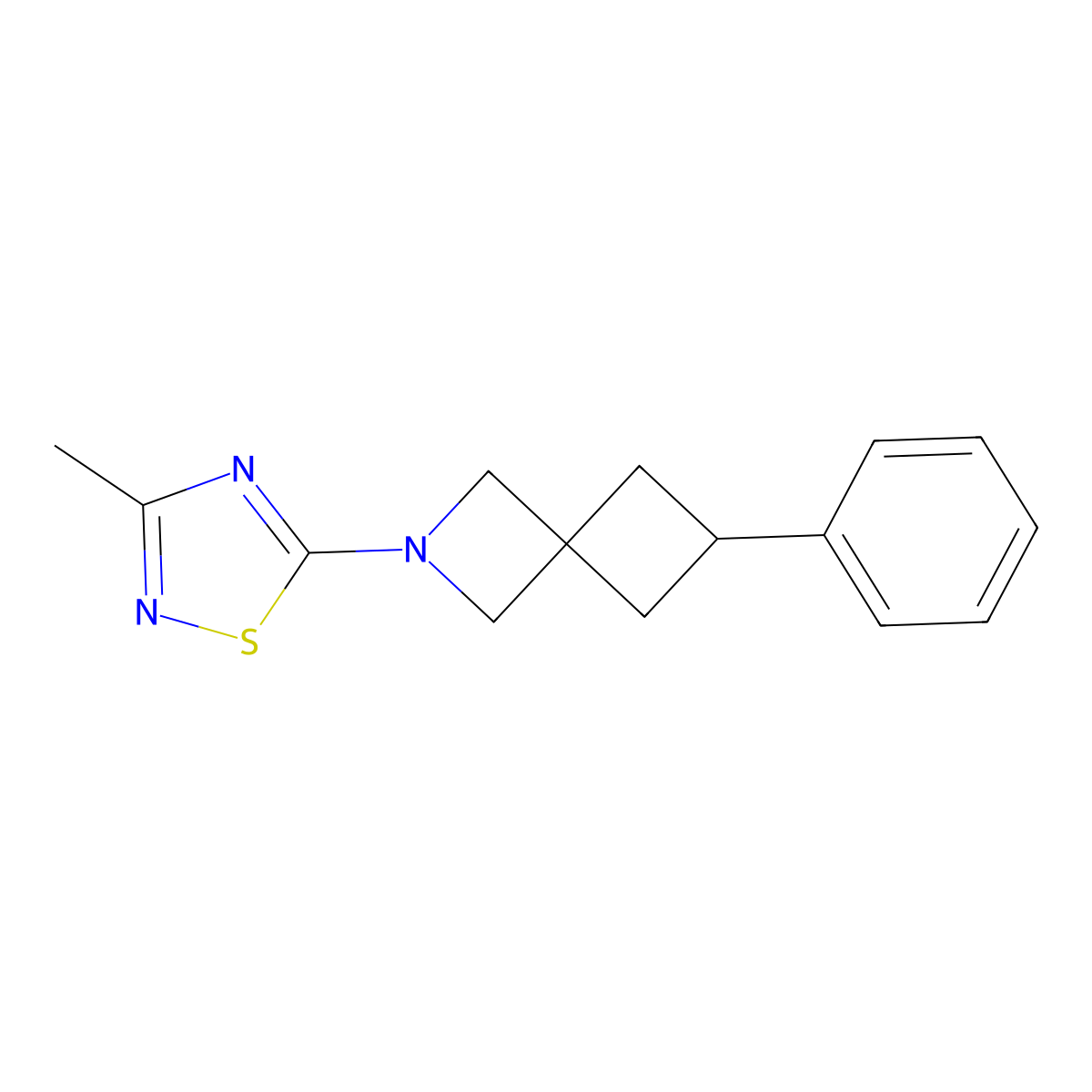 2-(3-Methyl-1,2,4-thiadiazol-5-yl)-6-phenyl-2-azaspiro[3.3]heptane molecular structure, CAS 2379947-39-2